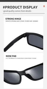 Close-up detail of sturdy hinges and comfortable nose pads on black cycling sunglasses