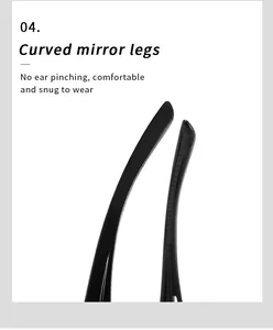 Close-up of ergonomic curved temples on black polarized cycling sunglasses