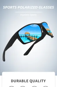 Polarized outdoor sports sunglasses with blue mirrored lenses for cycling and driving.