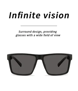 Detail showing the surround design of these men's polarized cycling sunglasses