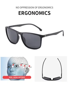 Detalle de gafas de sol polarizadas con diseño ergonómico y almohadillas antideslizantes.