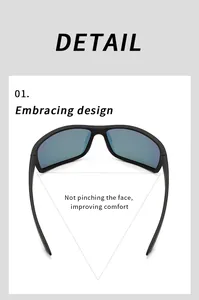 Detail of the wrap-around sports sunglasses frame for enhanced comfort and fit.