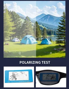 Detailed view of the polarized test card showing the lens effectiveness