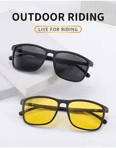Gafas de sol polarizadas cuadradas y lentes amarillas de visión nocturna