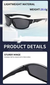 Detailed view of lightweight sport cycling sunglasses featuring durable metal hinges