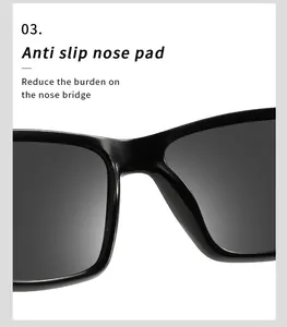 Close-up detail of the anti-slip nose pad on polarized sports sunglasses for comfort