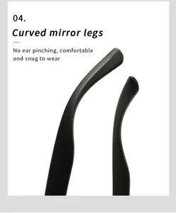 Close-up detail of curved sunglasses legs featuring a matte finish for comfort
