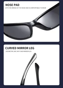 Detailed view of comfortable nose pads and curved anti-skid temples of cycling sunglasses