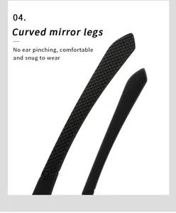 Detail view of non-slip curved temple legs for polarized outdoor sports sunglasses