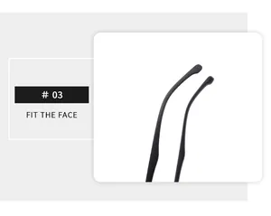 Primer plano de las patillas ergonómicas negro mate para gafas de sol polarizadas