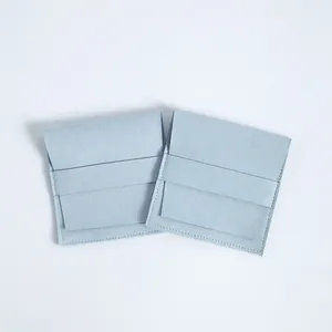 Bolsa de Joyería de Gamuza de Microfibra con Diseño de Solapa y Tira de Presión Bolsa de Embalaje de Regalo para Pendientes Collares Anillos Organizador de Joyas de Viaje