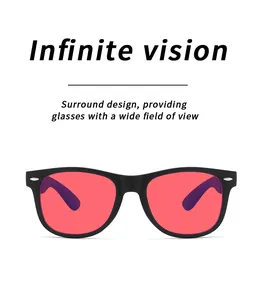 Classic men's retro black sunglasses featuring vibrant red lenses and UV protection