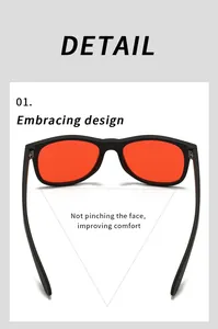 Detail view of retro men's sunglasses with orange lenses for e-sports and driving comfort