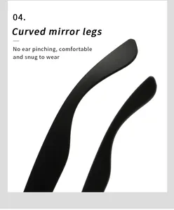 Detail of curved matte black glasses temples for a comfortable and snug fit.