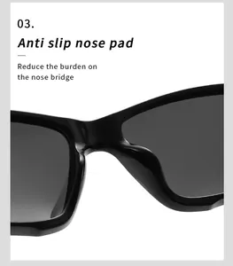 Close-up of comfortable anti-slip nose pads on stylish polarized sports sunglasses.