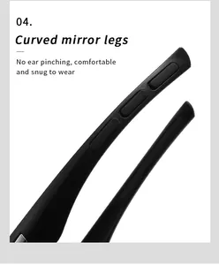 Close-up detail of curved temples on polarized sports sunglasses for comfortable wear