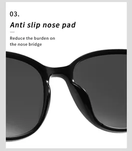 Detail of anti-slip nose pads on polarized sunglasses for reduced bridge pressure