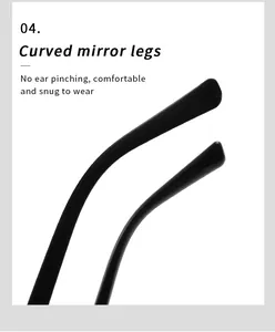 Macro view of curved sunglasses temple arms for comfortable and snug wear