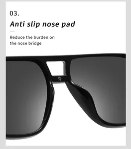 Vue macro détaillée du support nasal antidérapant confortable de ces lunettes polarisées