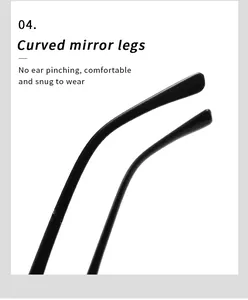 Vue détaillée des branches de lunettes incurvées pour un port confortable et ajusté