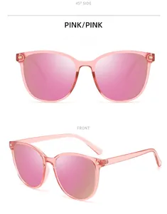 Detailed view of stylish pink photochromic polarized sunglasses for sports and cycling