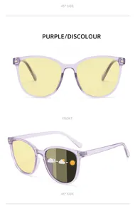 Detail of photochromic polarized sunglasses showing front and 45-degree views
