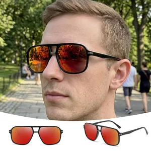 Lunettes de soleil polarisées rétro avec verres orange élégants pour hommes et femmes mode