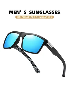 Polarized sports sunglasses with blue mirrored lenses and UV400 cycling protection.