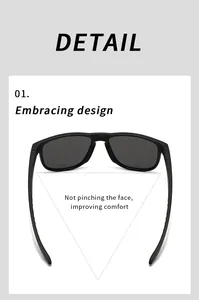 Detail of sports sunglasses showing embracing design for comfortable non-pinch fit.