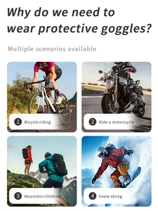 Polarisierte Radsport-Sonnenbrille in Szenarien wie Radfahren, Bergsteigen und Skifahren.