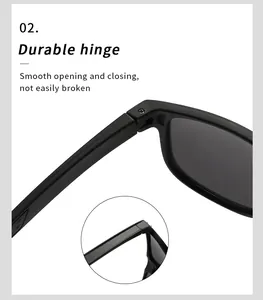Close-up of the durable hinge on polarized outdoor sports sunglasses for men and women.