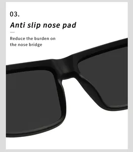 Close-up detail of the anti-slip nose pad on matte black polarized sports sunglasses.