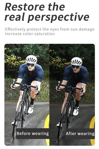 Confronto di occhiali da sole polarizzati per ciclismo con protezione UV e colore.