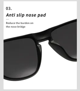 Close-up macro detail of anti-slip nose pad on polarized sports sunglasses frame