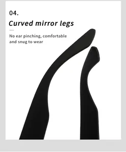Close-up of curved temple legs on polarized sports sunglasses for comfort