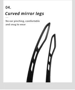 Close-up detail of curved sunglasses temples for comfortable outdoor sports wear