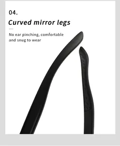 Detailed view of curved matte sunglasses temples for a comfortable, non-slip fit.