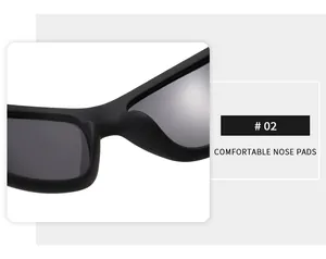 Close-up of comfortable integrated nose pads on premium men's sports polarized sunglasses