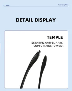 Detailed view of the ergonomic anti-slip temple tips of fishing polarized sunglasses