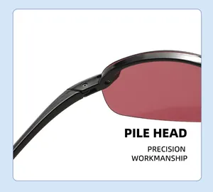 Detailed macro shot of the precision workmanship on the polarized fishing sunglasses hinge.