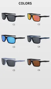 Six color options of polarized sports sunglasses for outdoor cycling and driving