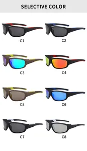 Eight distinct color options for polarized men's sports cycling sunglasses, C1-C8