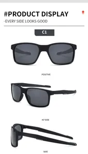 Sports polarized sunglasses for outdoor cycling and driving with black frame