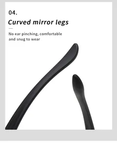 Detail view of ergonomic curved temple tips for comfortable, non-slip eyewear fit.