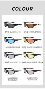 Color variations of polarized sports sunglasses for outdoor cycling and driving.