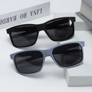 Premium polarized outdoor sports sunglasses for cycling and driving in black and grey frames
