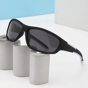 Men's sports polarized sunglasses for cycling and driving with a matte black frame