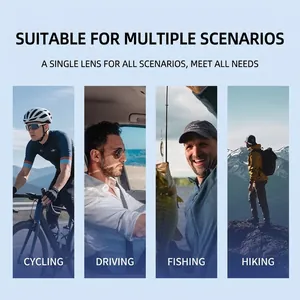 Polarized fishing sunglasses suitable for cycling, driving and climbing scenarios.