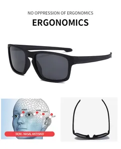 Ergonomic TR90 polarized sports sunglasses with non-slip nose pads and comfort fit