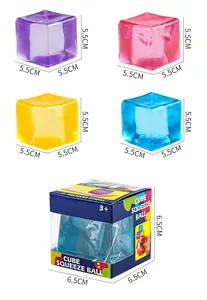 Colorful 5.5cm maltose ice cube squeeze toy set for stress relief and sensory fun